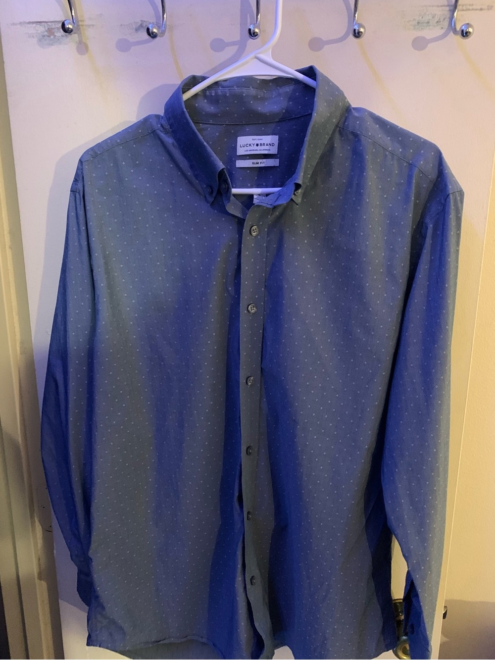 Lucky Brand Men's Blue Microdot Button-Up Shirt